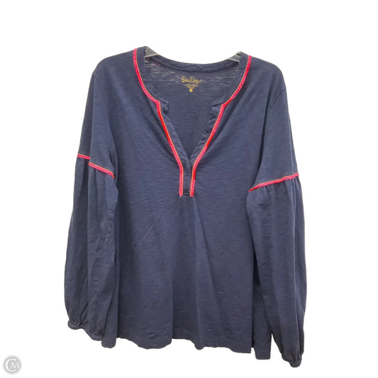 Top Long Sleeve Designer By Lilly Pulitzer In Navy, Size: Xl