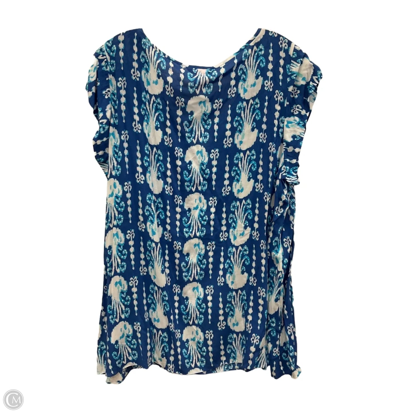Top Sleeveless Designer By Lilly Pulitzer In Blue & White, Size: Xl