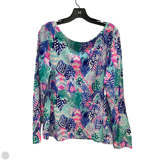 Top Long Sleeve Designer By Lilly Pulitzer In Blue & Purple, Size: Xl