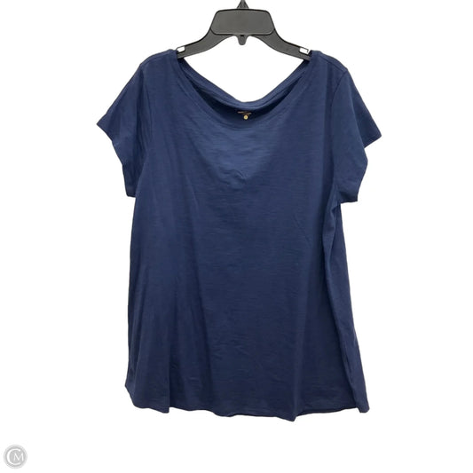 Top Short Sleeve Designer By Lilly Pulitzer In Navy, Size: L