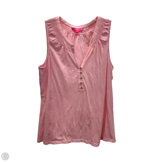 Top Sleeveless Designer By Lilly Pulitzer In Pink, Size: Xl