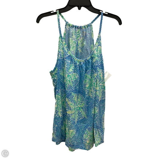 Top Sleeveless Designer By Lilly Pulitzer In Blue & Green, Size: Xl