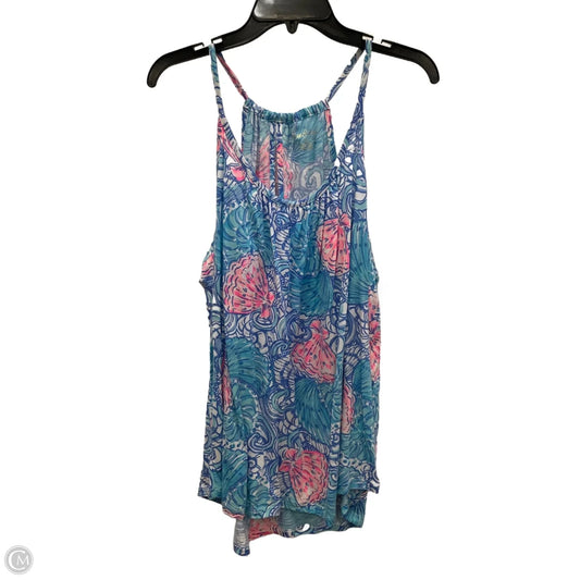 Top Sleeveless Designer By Lilly Pulitzer In Blue & Pink, Size: Xl