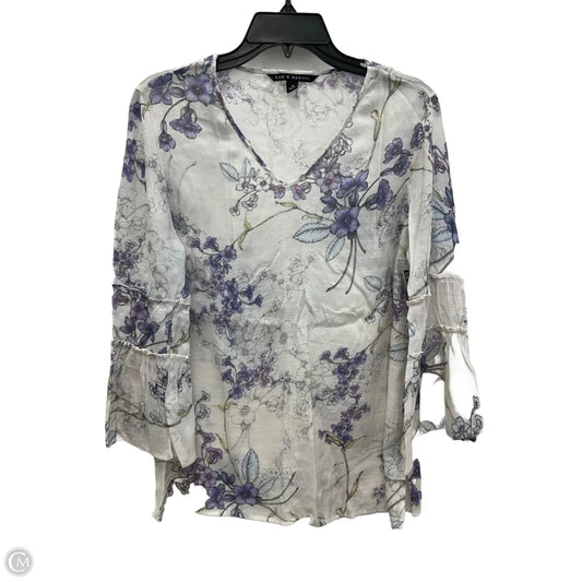 Top Long Sleeve By Zac And Rachel In Floral Print, Size: M