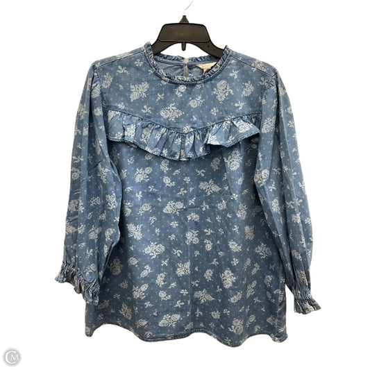 Top Long Sleeve By Cato In Floral Print, Size: L