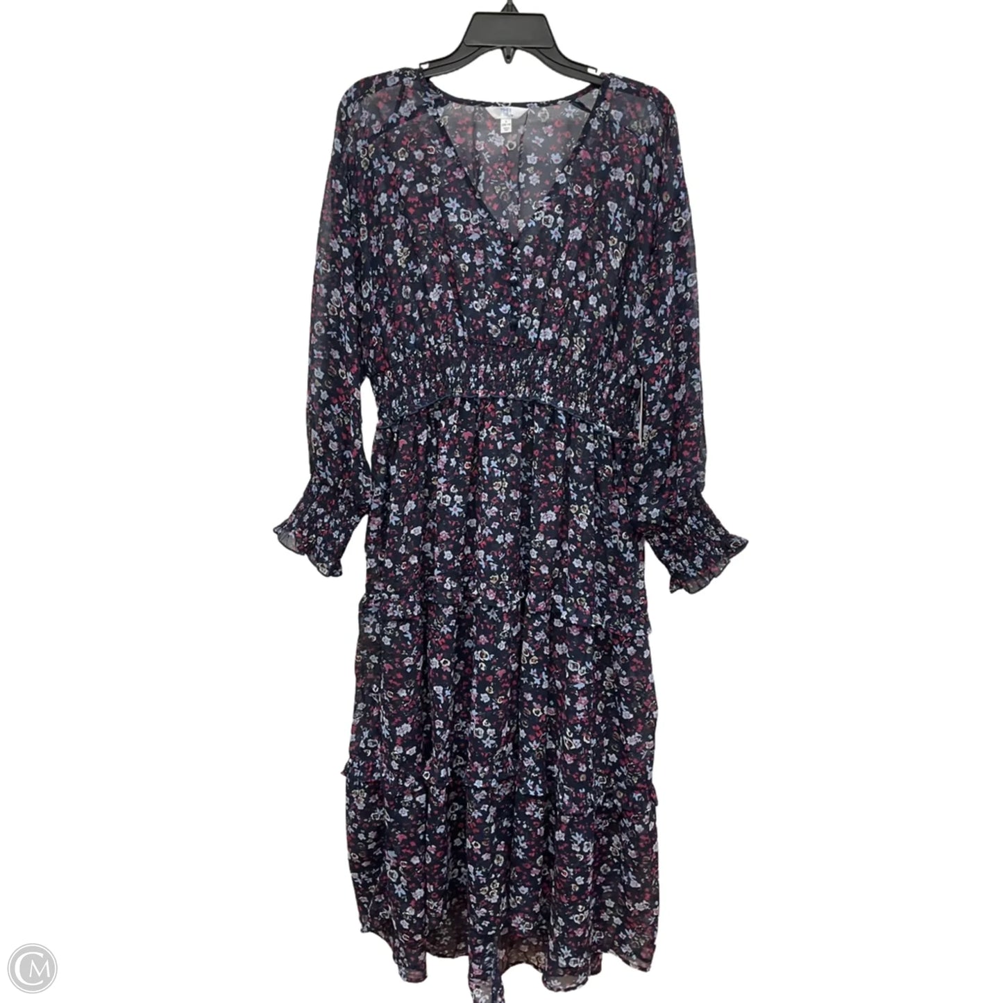 Dress Casual Maxi By Time And Tru In Floral Print, Size: L