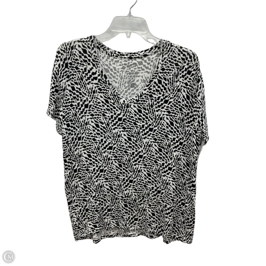 Top Short Sleeve By Nine West In Animal Print, Size: L