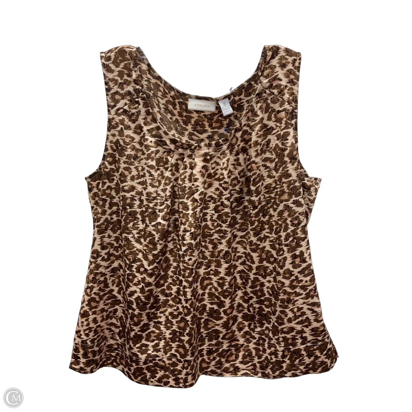 Top Sleeveless By Chicos In Animal Print, Size: Xl