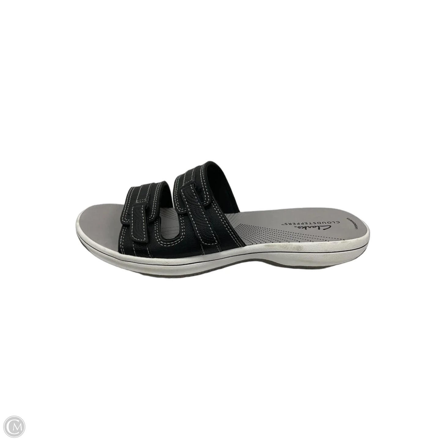 Sandals Flats By Clarks In Black & Grey, Size: 9