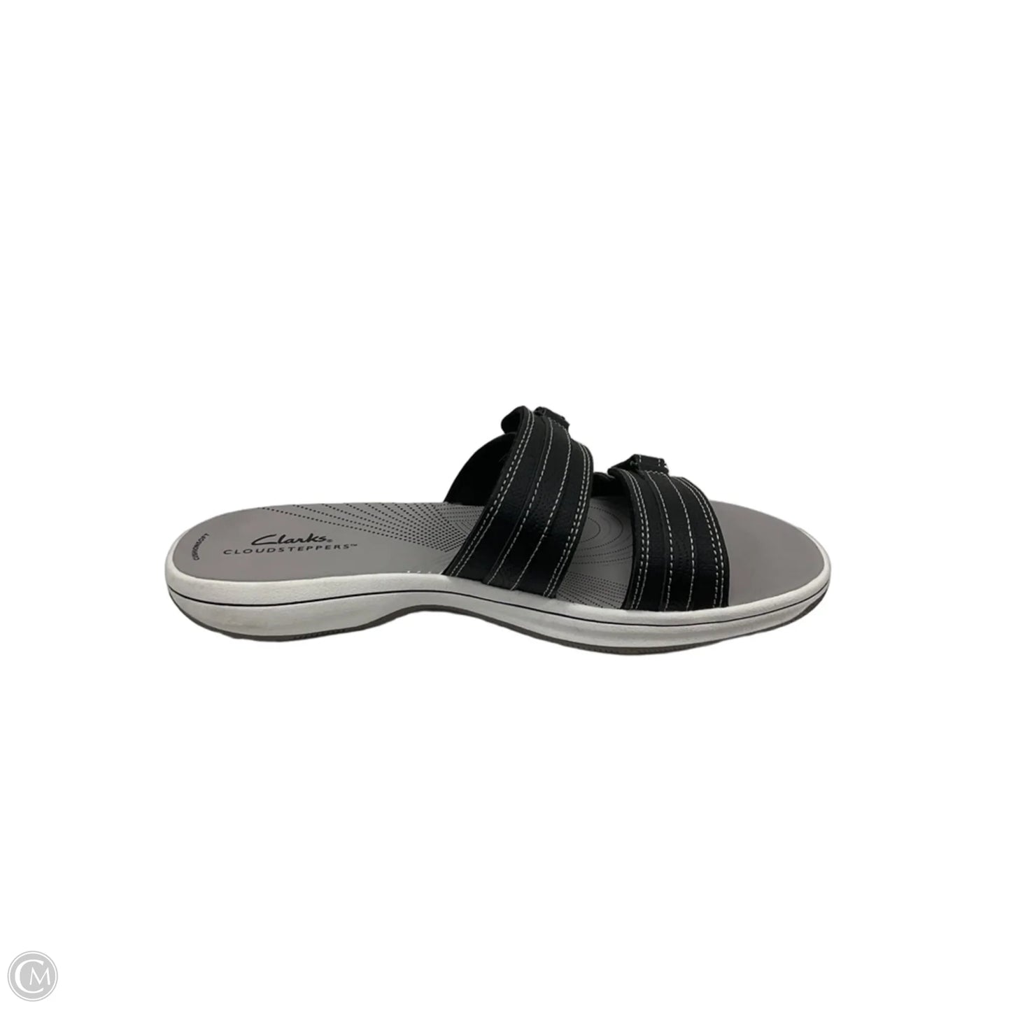 Sandals Flats By Clarks In Black & Grey, Size: 9