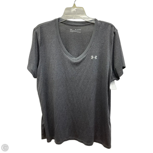 Athletic Top Short Sleeve By Under Armour In Grey, Size: Xxl
