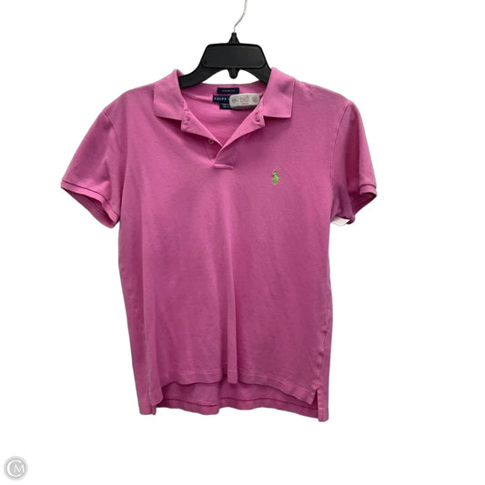 Top Short Sleeve By Ralph Lauren In Pink, Size: M