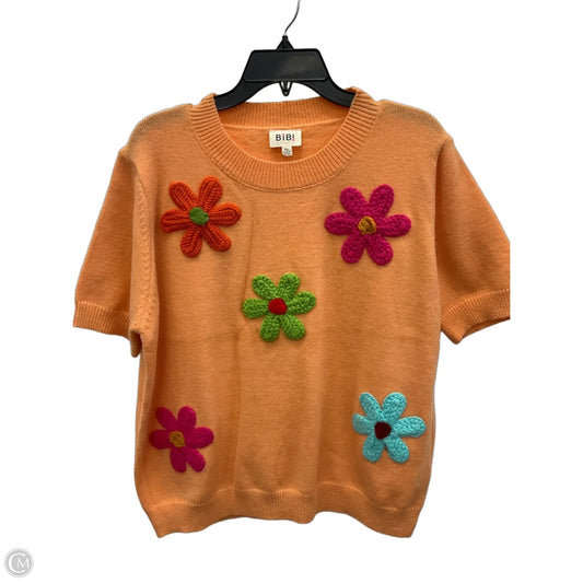 Top Short Sleeve By Bibi In Orange, Size: Xl