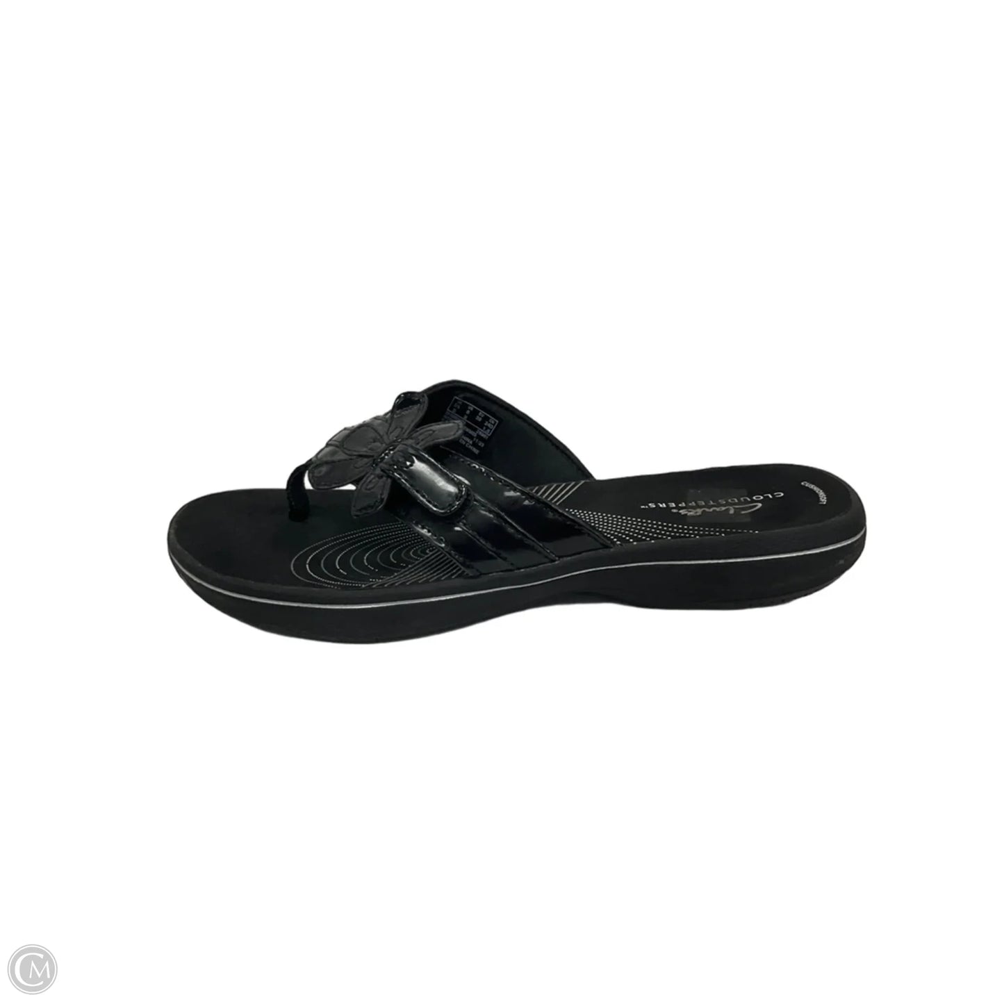 Sandals Flip Flops By Clarks In Black, Size: 8