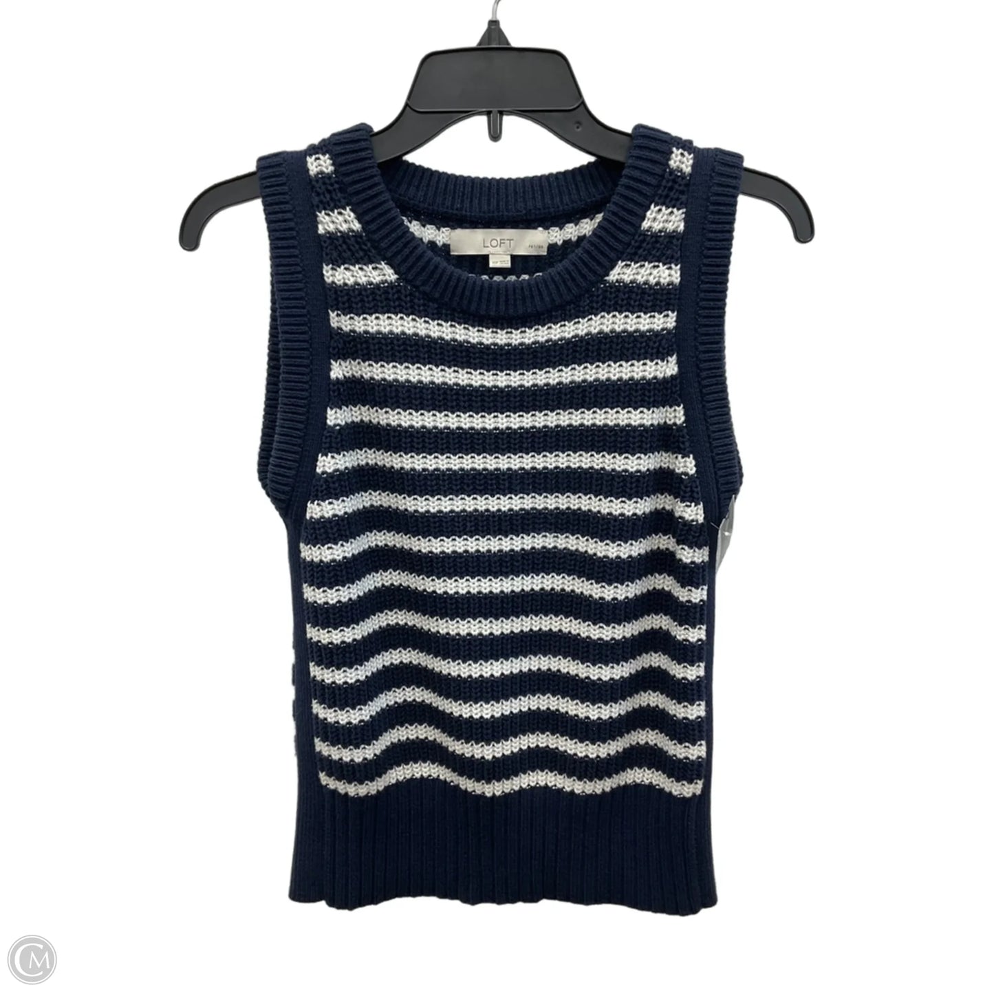 Top Sleeveless By Loft In Striped Pattern, Size: Xs