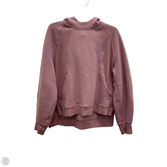 Athletic Top Long Sleeve Hoodie By Lululemon In Pink, Size: M