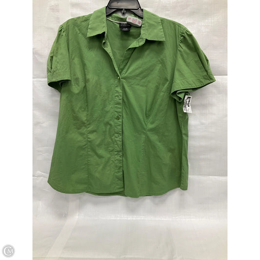Blouse Short Sleeve By George In Green, Size: Xxl