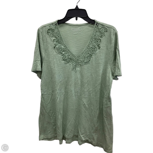 Top Short Sleeve By Chicos In Green, Size: L