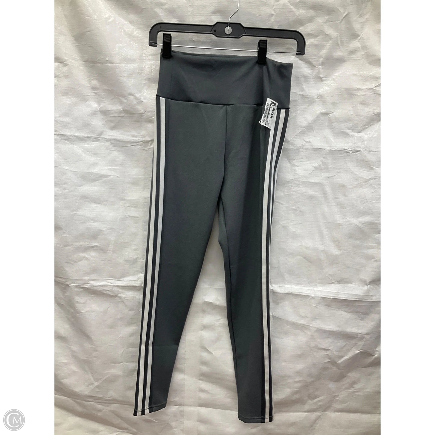 Athletic Leggings By Adidas In Grey, Size: S
