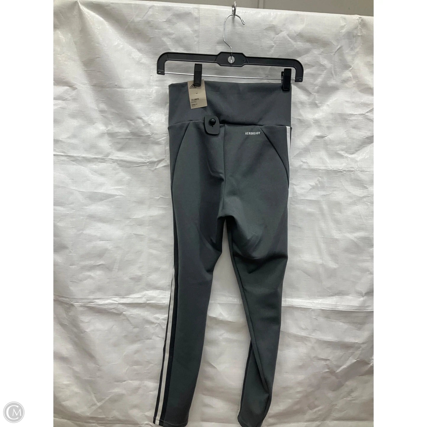 Athletic Leggings By Adidas In Grey, Size: S