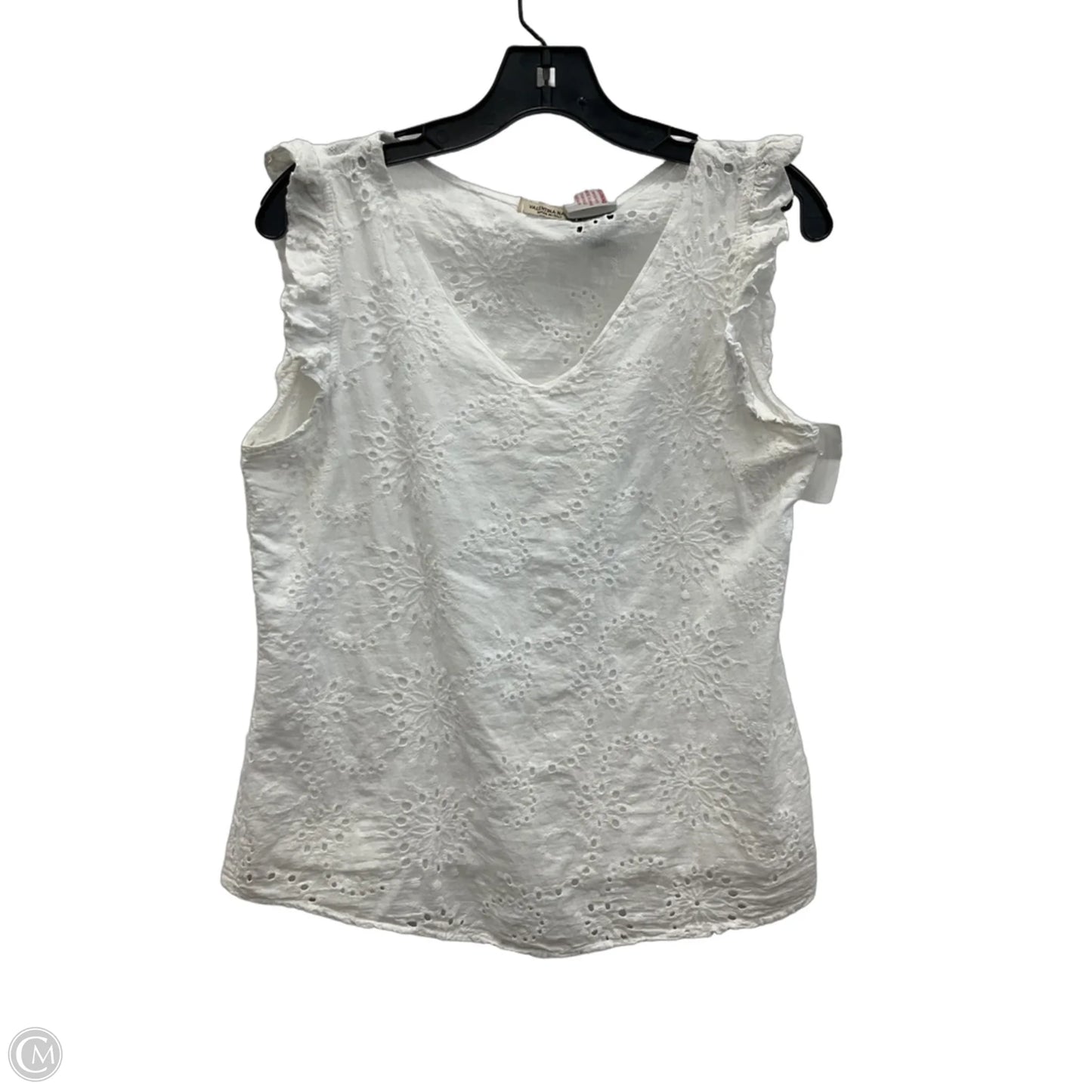 Top Sleeveless By Valentina In White, Size: M