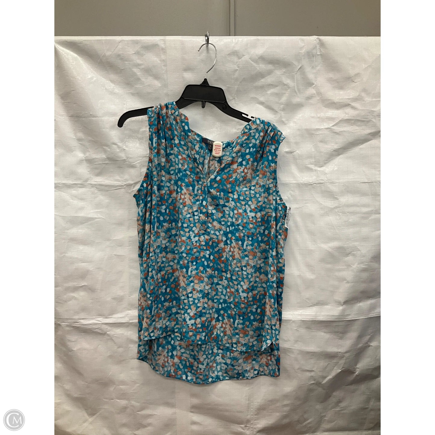 Top Sleeveless By Not Your Daughters Jeans In Blue & Orange, Size: M