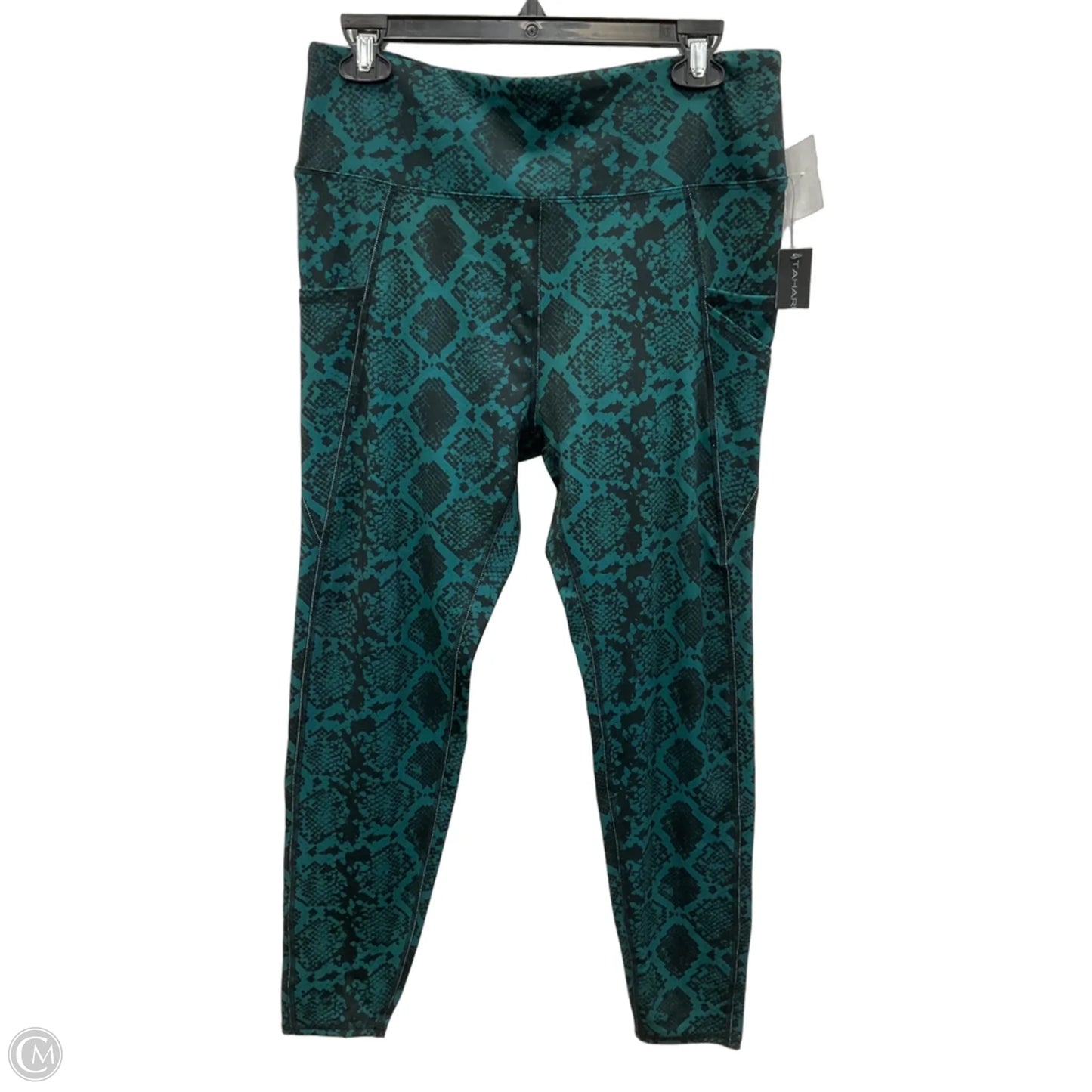 Athletic Leggings By Tahari In Green, Size: L