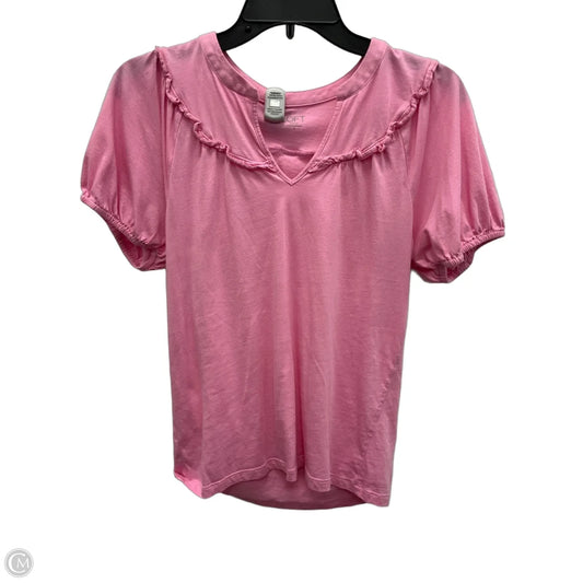 Top Short Sleeve By Loft In Pink, Size: S
