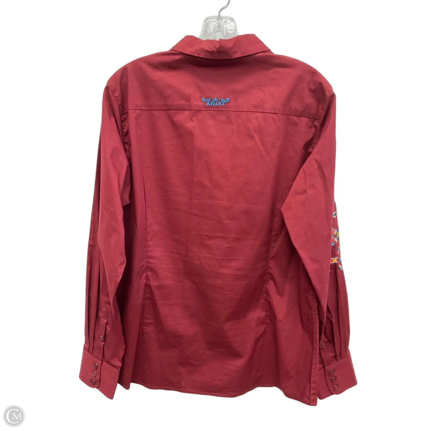 Blouse Long Sleeve By Ariat In Red, Size: Xl