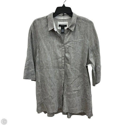 Blouse Designer By Lafayette 148 In Grey, Size: L