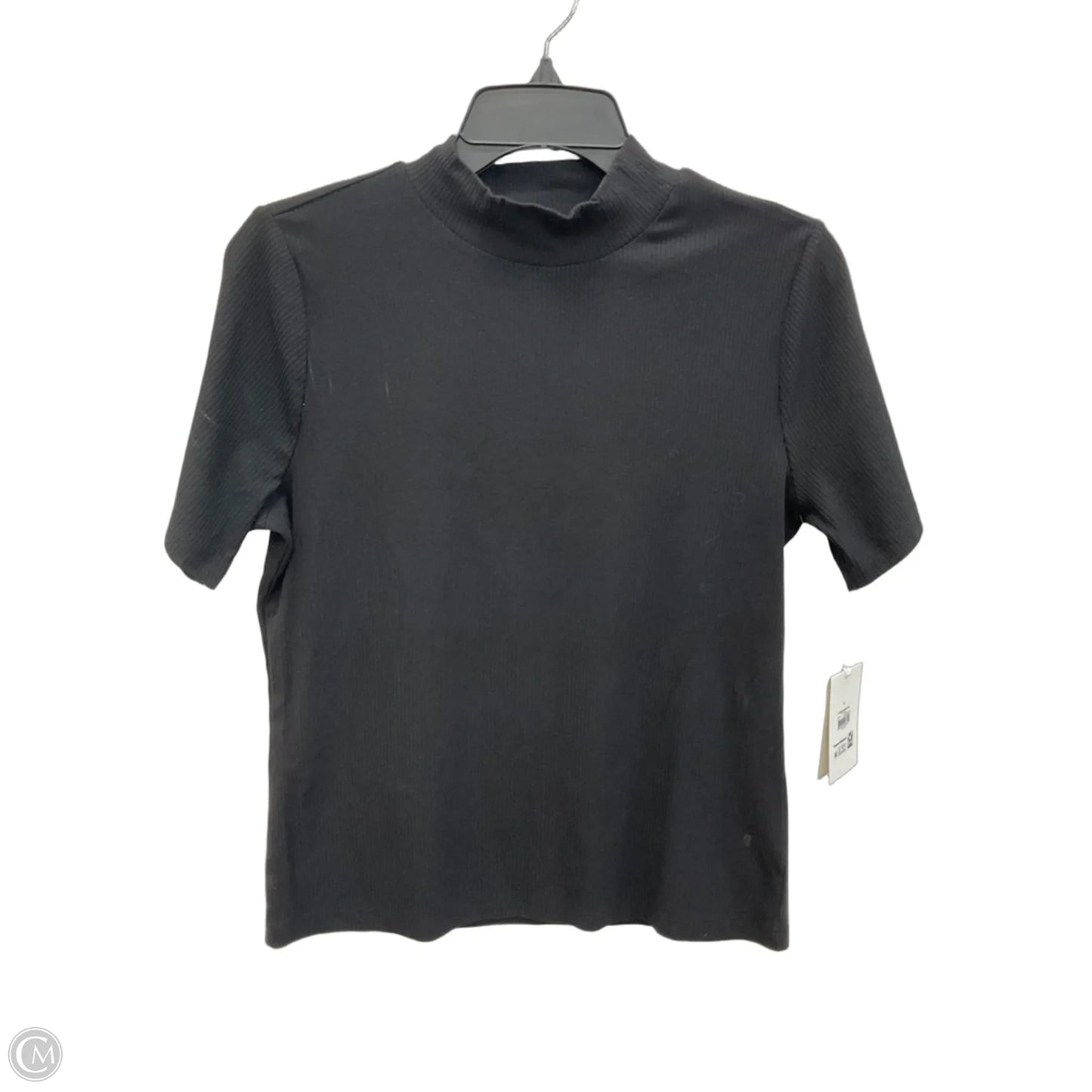 Top Short Sleeve By Free Assembly In Black, Size: L