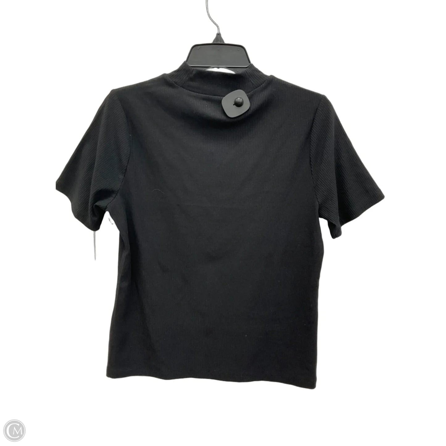 Top Short Sleeve By Free Assembly In Black, Size: L