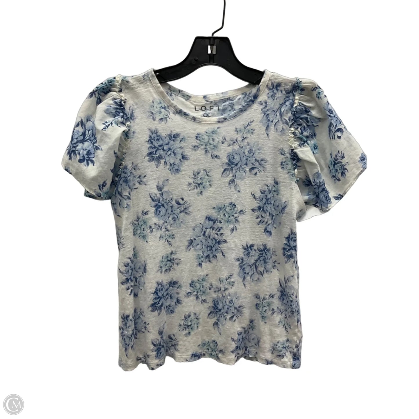 Top Short Sleeve By Loft In Floral Print, Size: Xs