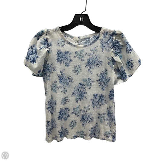 Top Short Sleeve By Loft In Floral Print, Size: Xs