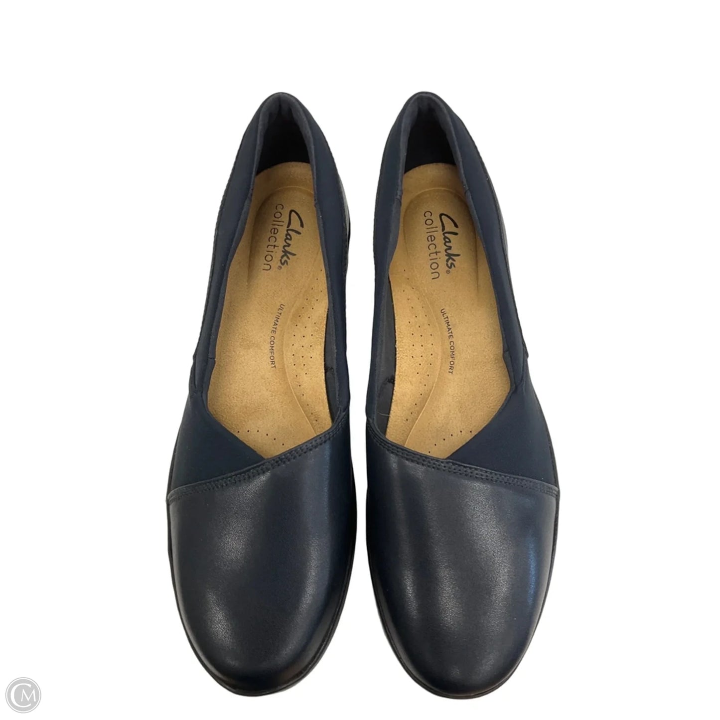 Shoes Heels Wedge By Clarks In Navy, Size: 8.5