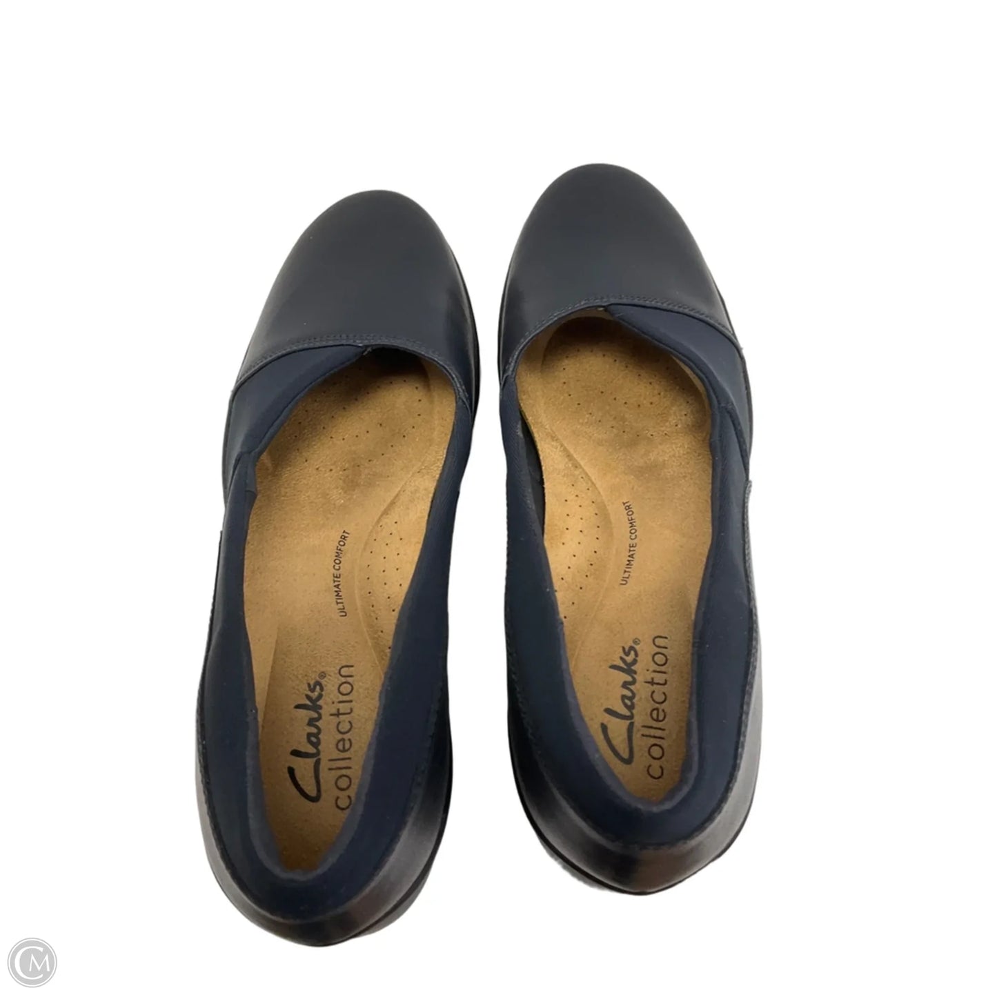 Shoes Heels Wedge By Clarks In Navy, Size: 8.5