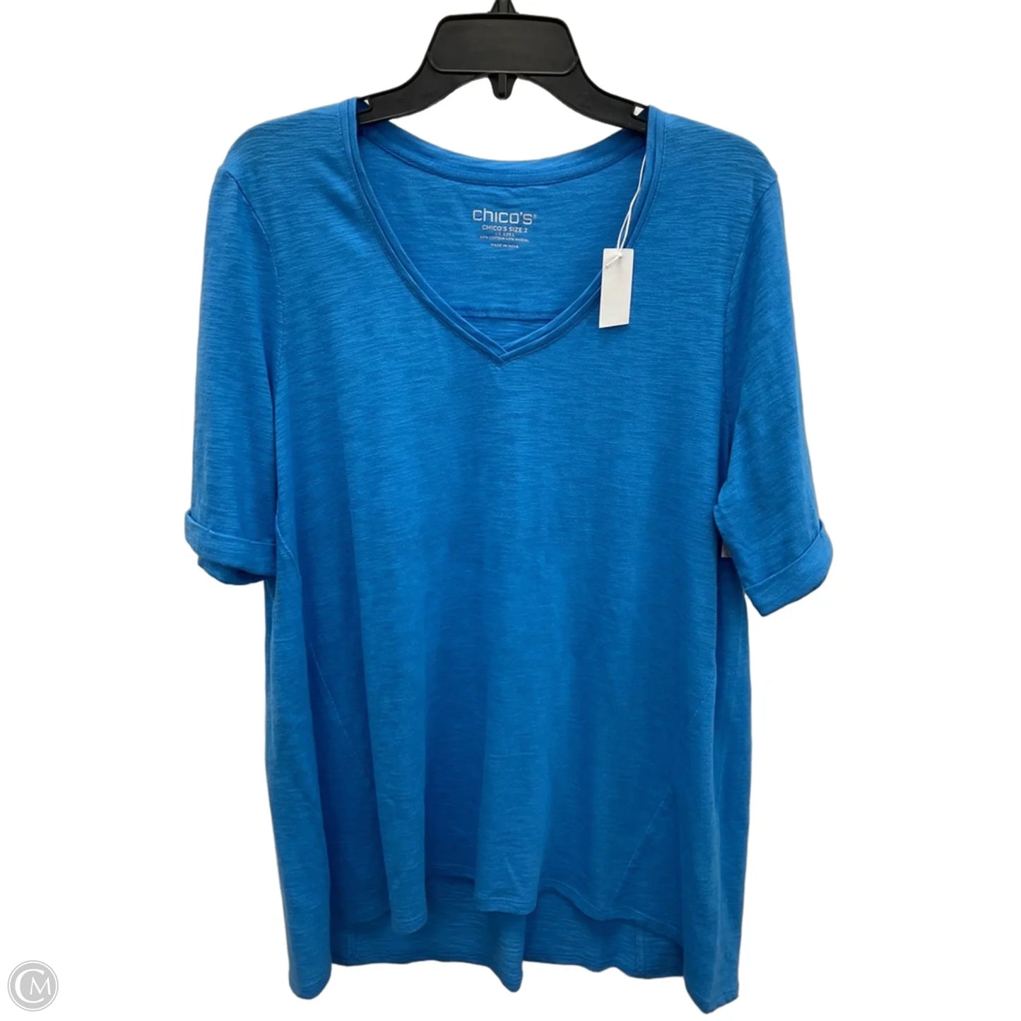 Top Short Sleeve By Chicos In Blue, Size: L