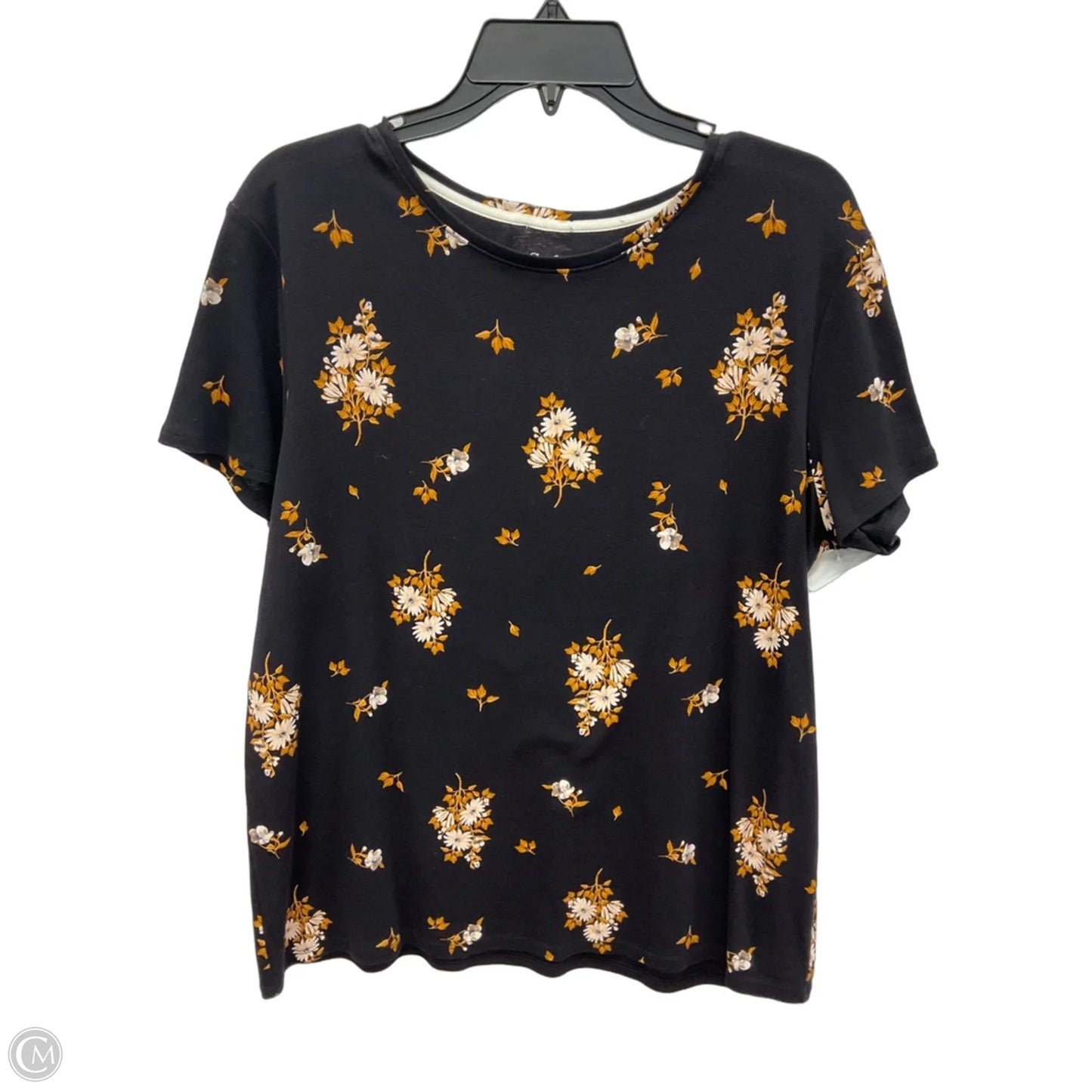 Top Short Sleeve By Croft And Barrow In Floral Print, Size: L