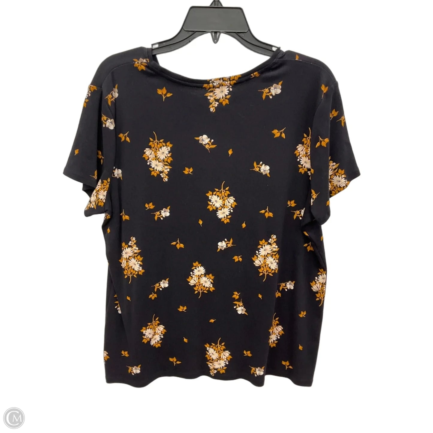 Top Short Sleeve By Croft And Barrow In Floral Print, Size: L
