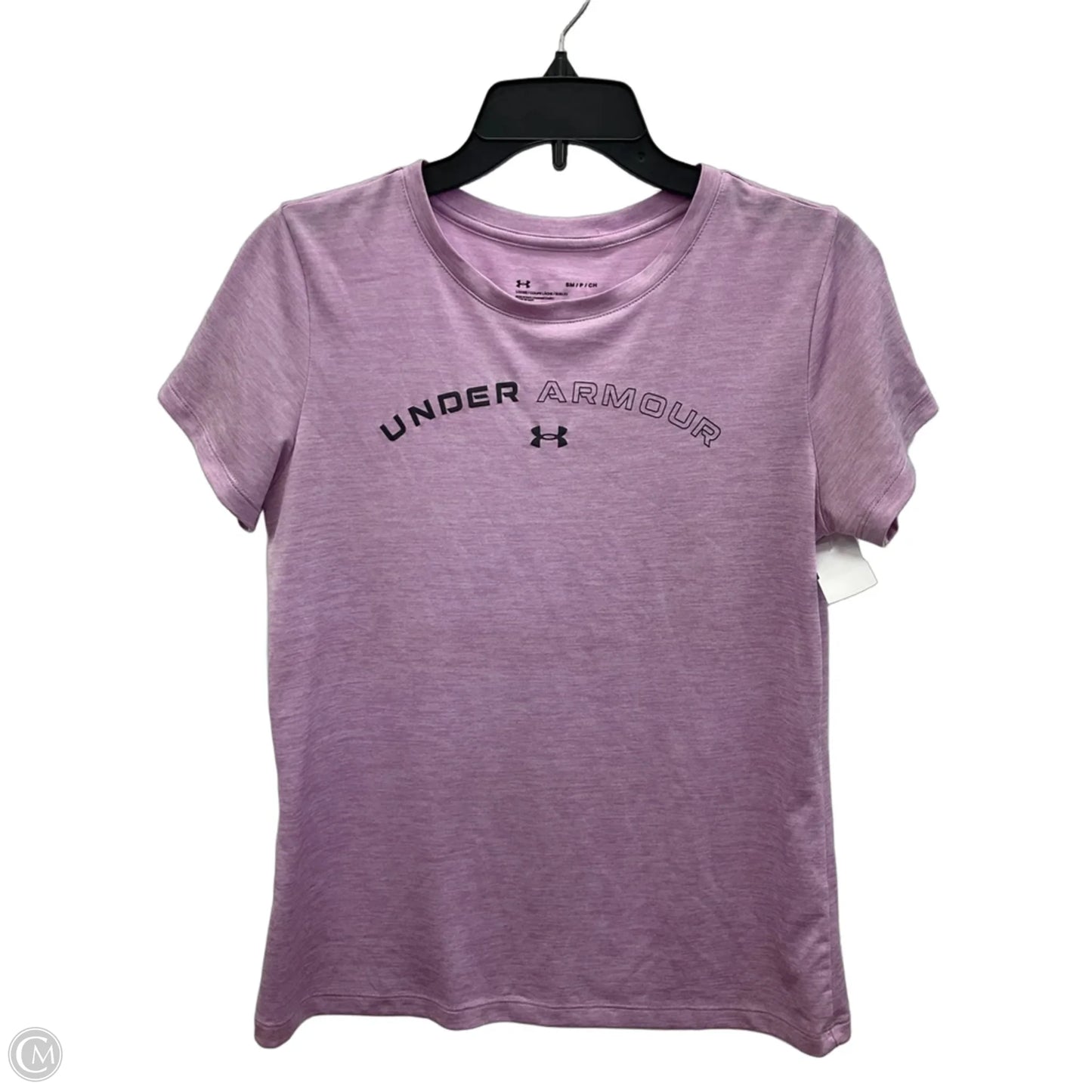Athletic Top Short Sleeve By Under Armour In Purple, Size: S