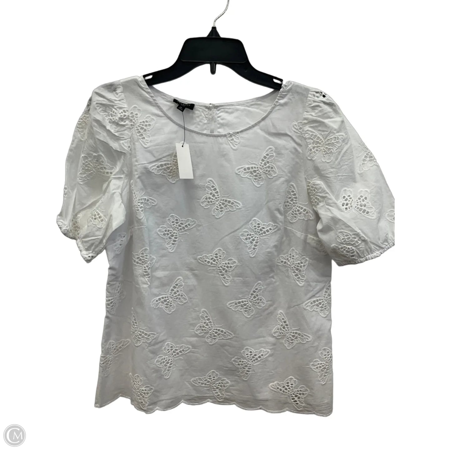 Top Short Sleeve By Talbots In White, Size: Mp
