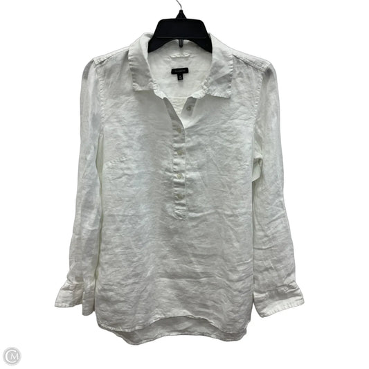 Top Long Sleeve By Talbots In White, Size: M