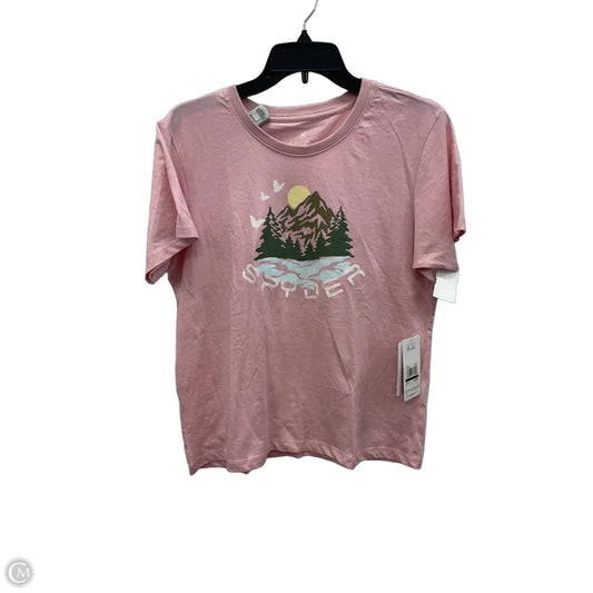 Top Short Sleeve By Spyder In Pink, Size: L