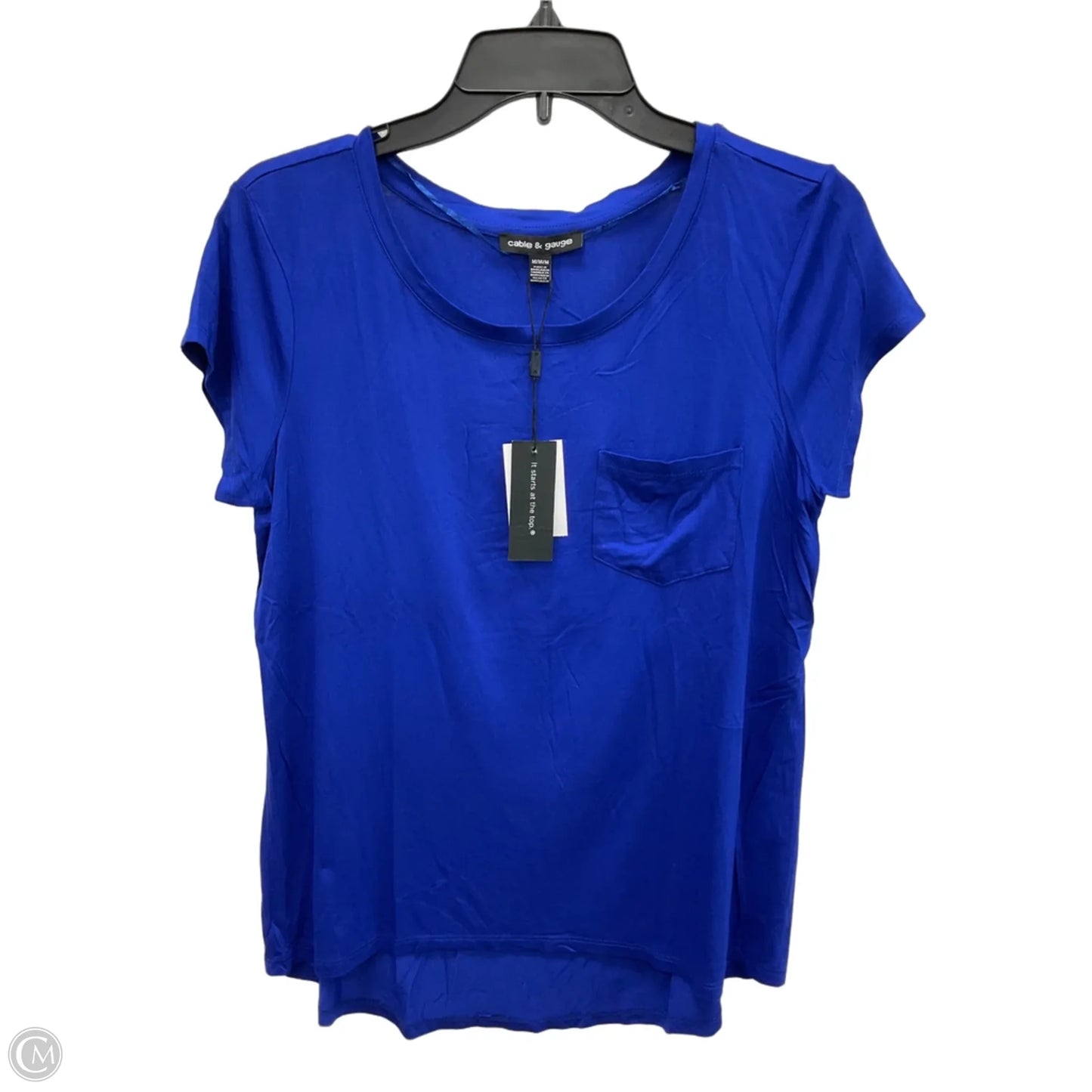 Top Short Sleeve By Cable And Gauge In Blue, Size: M