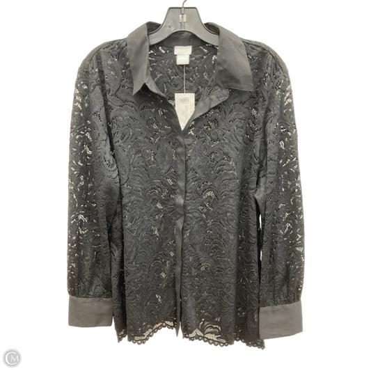 Blouse Long Sleeve By Chicos In Black, Size: Xl