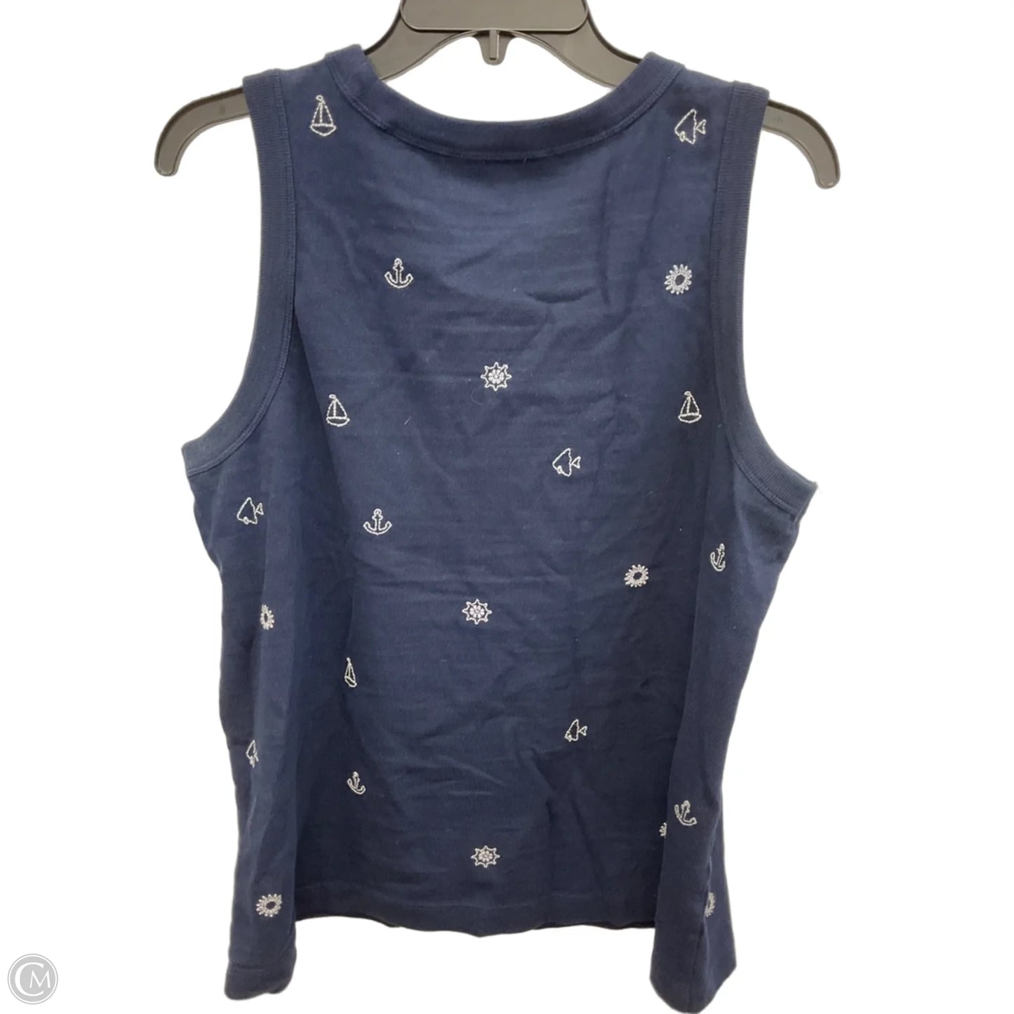 Top Sleeveless By Loft In Navy, Size: L
