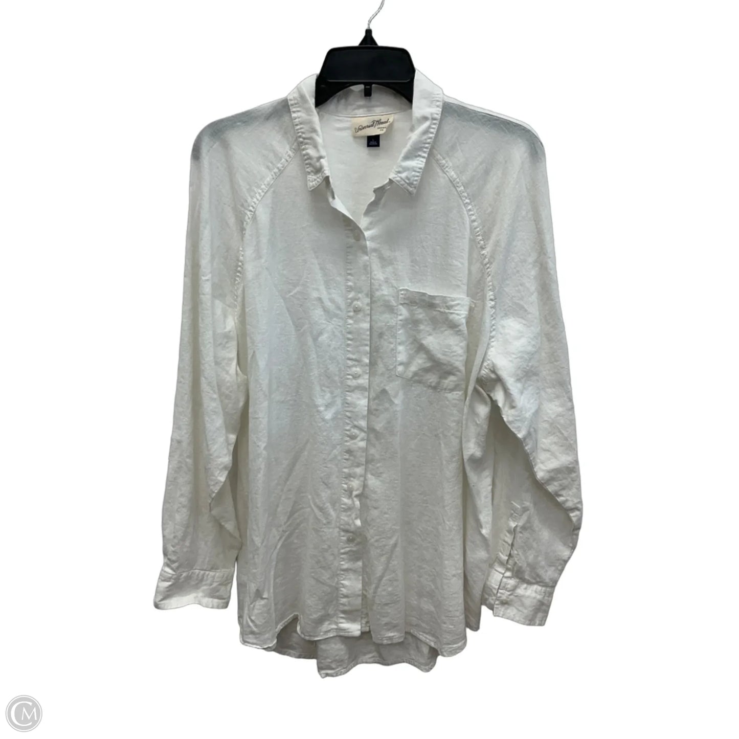 Blouse Long Sleeve By Universal Thread In White, Size: L