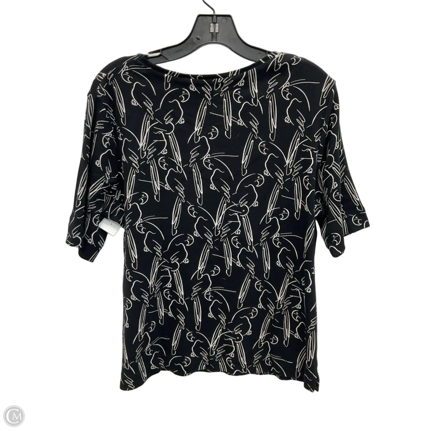 Top Short Sleeve By Chicos In Black & White, Size: L