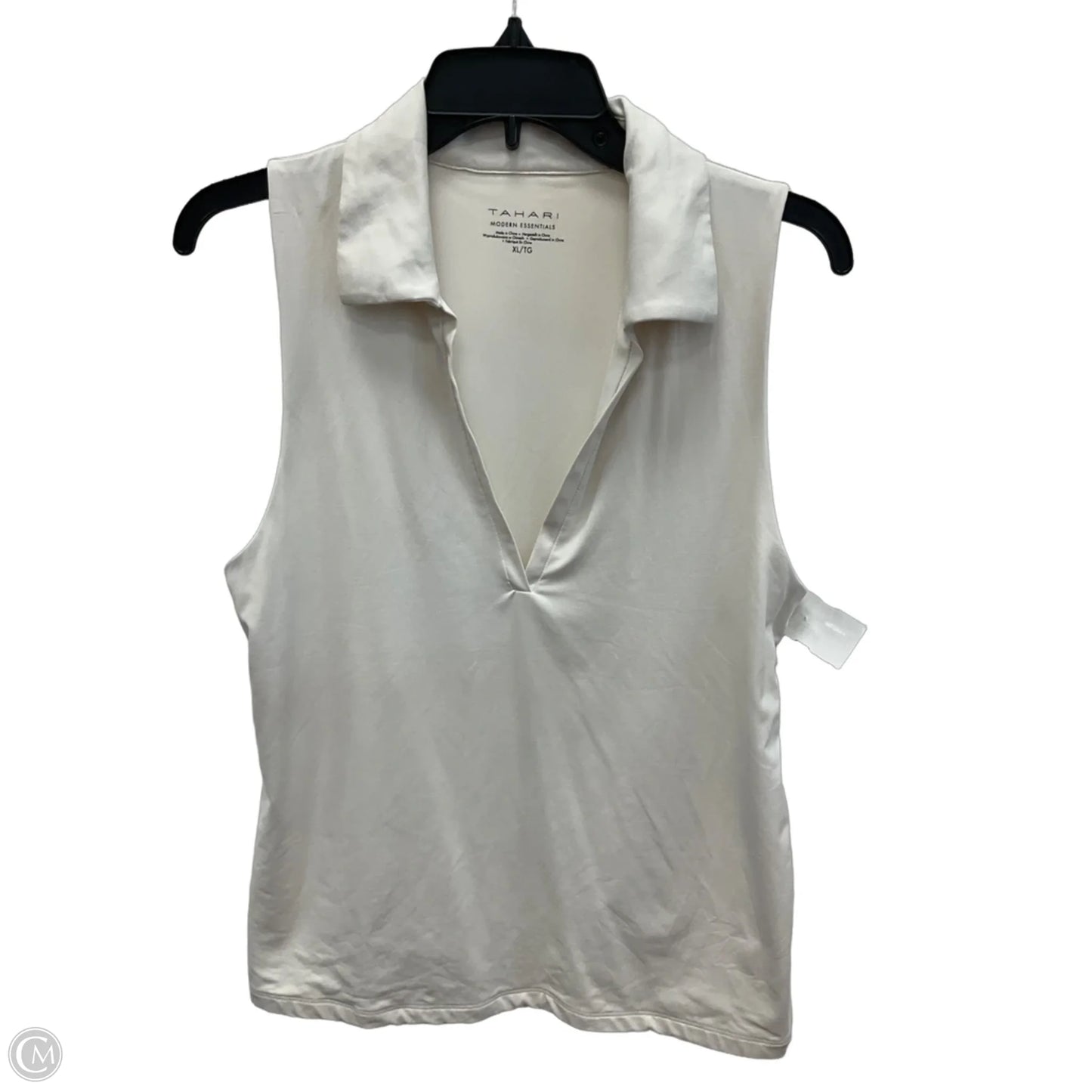 Top Sleeveless By Tahari In Beige, Size: Xl