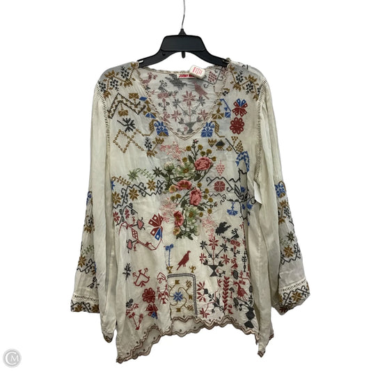 Top Long Sleeve By Johnny Was In Multi-colored, Size: Xl